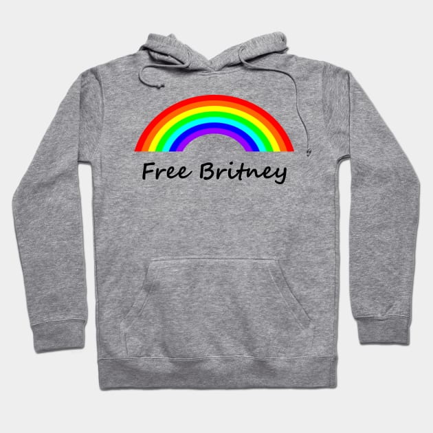 Rainbow Free Britney Typography Hoodie by ellenhenryart